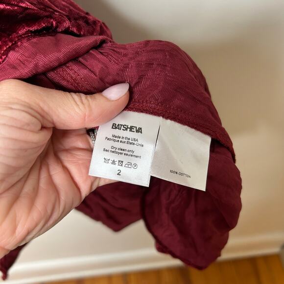 NWT Batsheva Crushed Velvet Peter Pan Collar Midi Dress - Picture 5 of 6